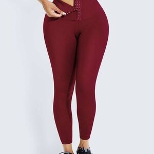 COPY - Women's Burgundy High-Waisted Leggings